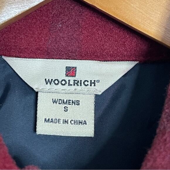 Woolrich Raeburn Double Breast Plaid Peacoat Red Size S - Picture 5 of 6